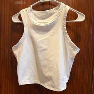 Nike White Cropped Performance Tank